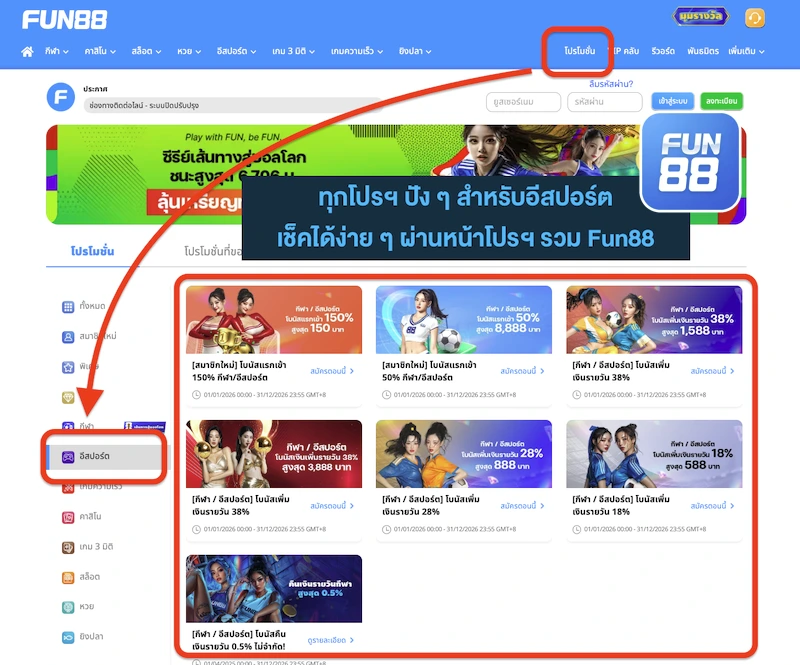 Fun888 แทงกีฬา E-sports
